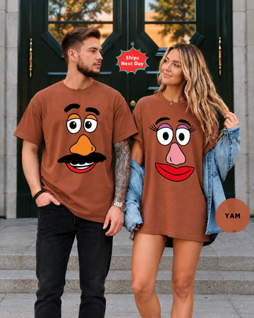Funny Couple Face Matching Comfort Colors Tees