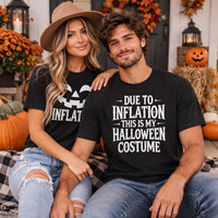 Matching Couples Halloween Costume Shirts, Due To Inflation, Funny Couple Sweatshirts, Easy Last Minute Costume