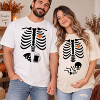 Skeleton Halloween Maternity Shirt, Funny Pregnancy Announcement 2026 TShirt, Spooky Pregnant Costume, Expecting Couple Costume, New Mommy Tee