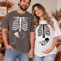 Skeleton Halloween Maternity Shirt, Funny Pregnancy Announcement 2026 TShirt, Spooky Pregnant Costume, Expecting Couple Costume, New Mommy Tee