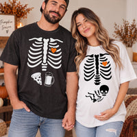 Skeleton Halloween Maternity Shirt, Funny Pregnancy Announcement 2026 TShirt, Spooky Pregnant Costume, Expecting Couple Costume, New Mommy Tee