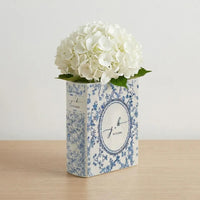 Personalized Wedding Ceramic Book Vase, Custom Wedding Vase, Toile de Jouy Vase, Couple Initial Gift, Bridal Shower Gift