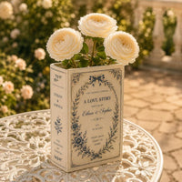 Personalized Ceramic Book Vase, Custom Wedding Book Flower Vase, Couple Anniversary Gift, Literary Home Decor, Bridal Shower Keepsake