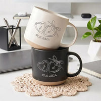 Personalized Couple Pottery Mug, Printed or Engraved Initials Heart Mug, Anniversary Gift, Wedding Gift for Couple, Romantic Keepsake