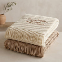 Custom Embroidered Knit Blanket | Personalized Couple Names, Wedding Date Throw