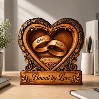 Solid Wooden Plaque, Personalized Couple Names, Wedding Date, Anniversary Tabletop Display