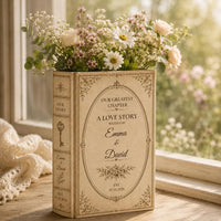 Customized Love Story Ceramic Book Vase, Wedding Gift for Couple, Bridal Shower Gift, Engagement Gift