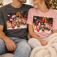 Holiday Coffee Raccoon Comfort Colors Shirts – Matching Couple Gift