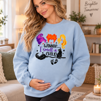 Winnie I Smell a Child Halloween Sweatshirt, Pregnancy Announcement Crewneck, Witchy Pregnant Shirt, Halloween Maternity Outfit