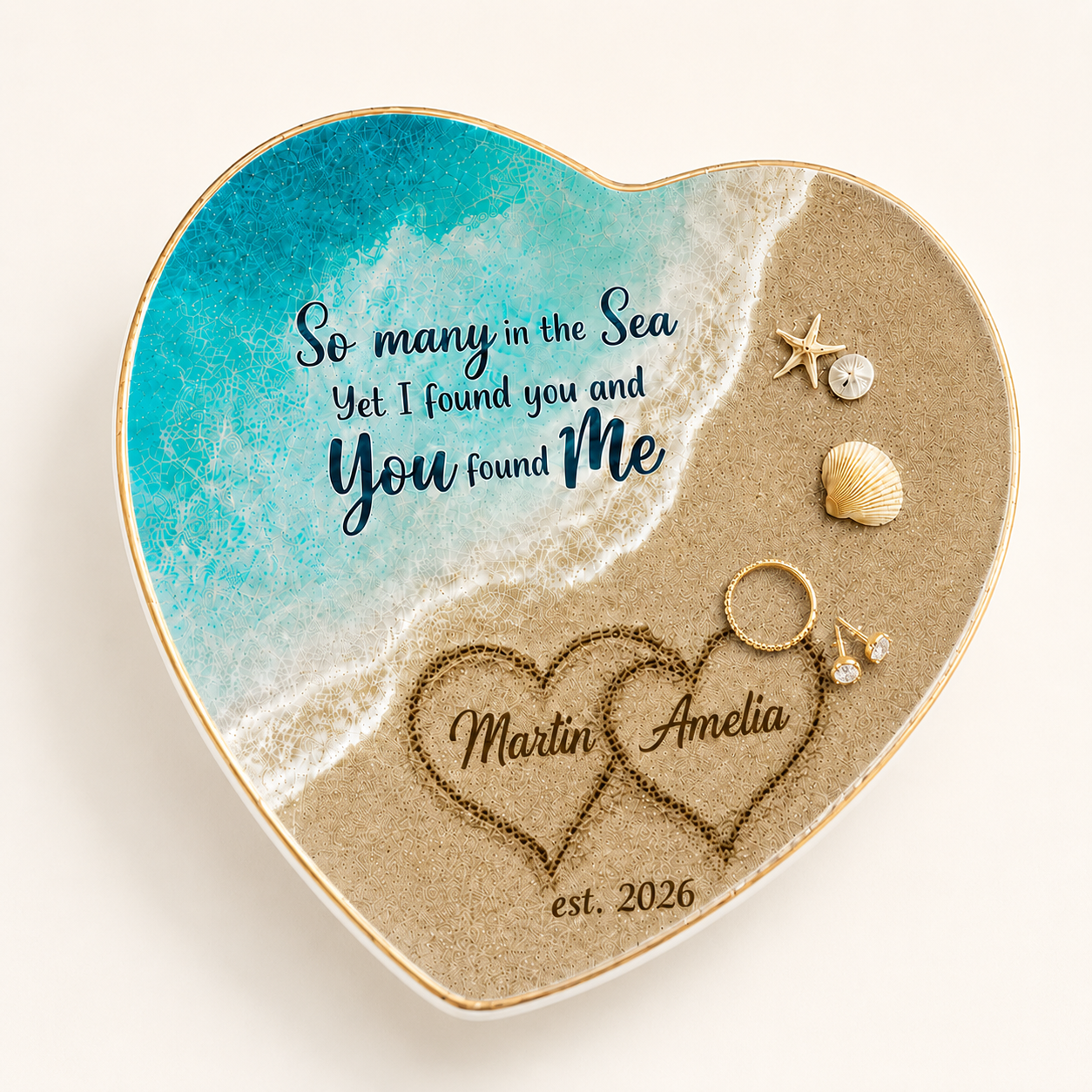 Personalize So many In The Sea Couple Jewelry Dish