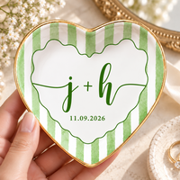 Personalized Engagement Ring Dish for Couple, Custom Names & Date Ring Holder, Bride to Be Gift, Wedding Ring Dish