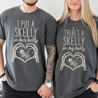 There’s a Skelly in My Belly Shirt, Halloween Pregnancy Announcement Tee, Skeleton Baby Maternity Tee, Spooky Mom to Be Gift