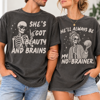 Funny Couples Skeleton Comfort Colors Shirts – Halloween Couple Gift