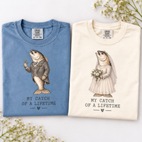 My Catch of a Lifetime fish wedding couple shirt mockup 4