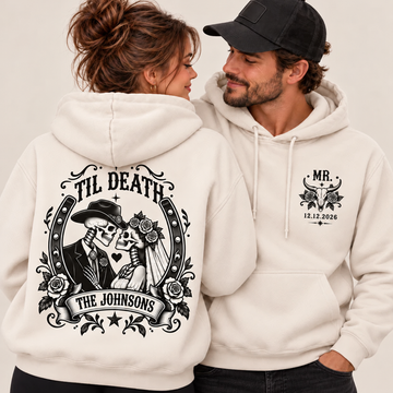 Custom Western Til Death Hoodie & Sweatshirt – Newlywed Couple Gift