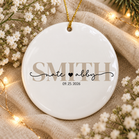 Personalized Ornament for First Christmas Married, Custom Couple Names & Wedding Date Ornament, Newlywed Christmas Keepsake, Wedding Gift