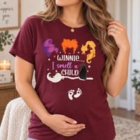 Winnie I Smell a Child T-Shirt, Halloween Mom Shirt, Pregnancy Announcement Tee, Witchy Pregnant Shirt