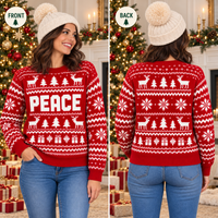 Peace & I Come In Peace Couple Sweaters – Funny Christmas Gift