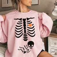 Halloween Skeleton Pregnancy Sweatshirt Hoodies, Baby Maternity Sweater, Funny Pregnancy Announcement Hoodies