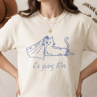 Its Giving Mrs Cat Theme Comfort Colors® Bridal Shirt, Its Giving Mrs TShirt, Bride To Be Tee, Engagement Top, Bachelorette Shower Outfit