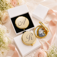 Personalized Compact Mirror for Bridesmaids, Engraved Pocket Makeup Mirror, Custom Name Wedding Party Favor