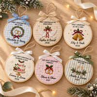 First Christmas Married Ornament, Personalized Embroidered Hoop Ornament, Custom Wedding Christmas Keepsake, Newlywed Gift Decor