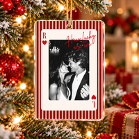 Personalized How Lucky Are We Photo Playing Card Ornament – Anniversary Gift