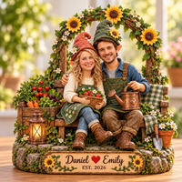 Personalized Garden Couple Photo Figurine – Anniversary Gift
