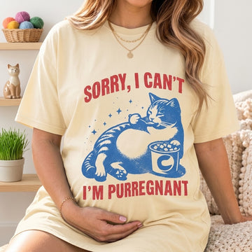 Funny Purrregnant Cat Shirt, Pregnancy Announcement Tee, Cat Mom Baby Shower Gift