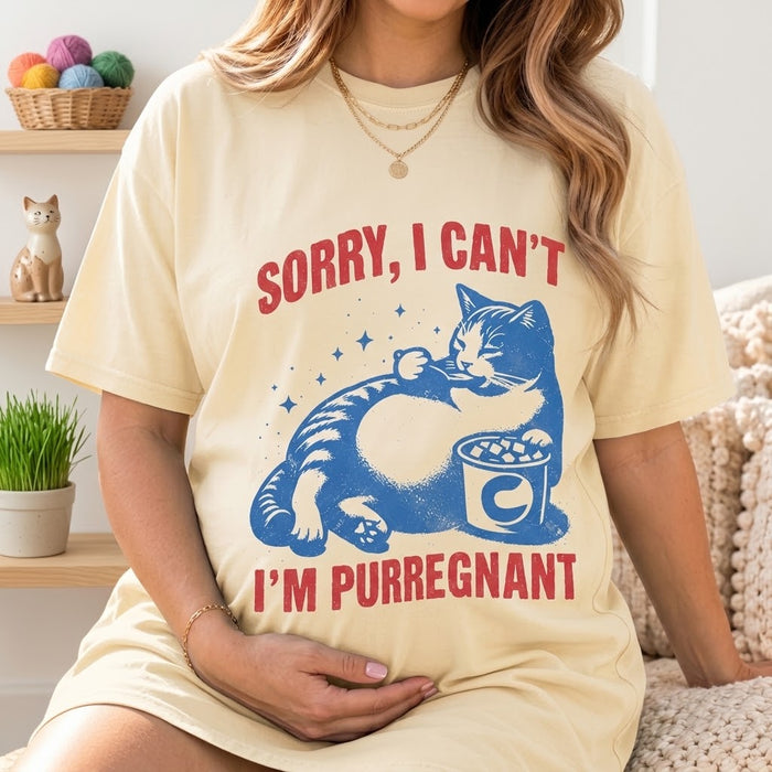Purrregnant Cat Pregnancy Announcement Shirt – Cat Mom Tee