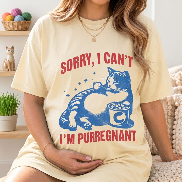 Purrregnant Cat Pregnancy Announcement Shirt – Cat Mom Tee