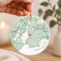 Personalized Map Location Ornament, Custom Wedding Engagement Location Ornament, Couple Christmas Gift, Newlywed Gift, Engagement Gift
