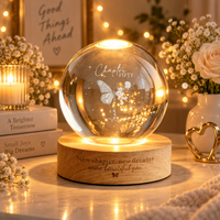 Personalized Chapter Birthday Crystal Ball Lamp,Custom Birth Flower Night Light,30th Birthday Keepsake,Chapter 50 Gift for Women/Mom