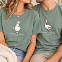 Mr. & Mrs. Silly Goose Shirts, Custom Date Matching Newlywed Tees, Honeymoon & Anniversary Couple Gift