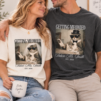 Getting Meowied Couple Shirts, Future Mrs & Mr Cat Wedding Tees, Comfort Colors Bride Groom Engagement Shirts, Funny Cat Lover Gift