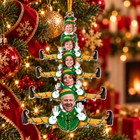 Custom Face Cartoon Character Ornament - Family Photo Ornament – Funny Christmas Gift