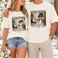 Getting Meowied Couple Shirts, Future Mrs & Mr Cat Wedding Tees, Comfort Colors Bride Groom Engagement Shirts, Funny Cat Lover Gift