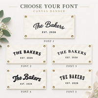Custom Last Name Wedding Flag – Guest Book Alternative Reception Sign