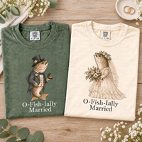 O-Fish-Ially Married Fish Couple Shirts – Bride & Groom Tees