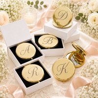 Personalized Compact Mirror for Bridesmaids, Engraved Pocket Makeup Mirror, Custom Name Wedding Party Favor