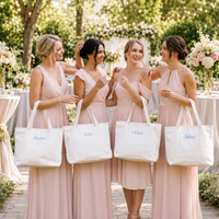 Personalized Embroidered Canvas Tote Bag for Bridesmaids, Custom Name Wedding Party Gift & Bachelorette Favor