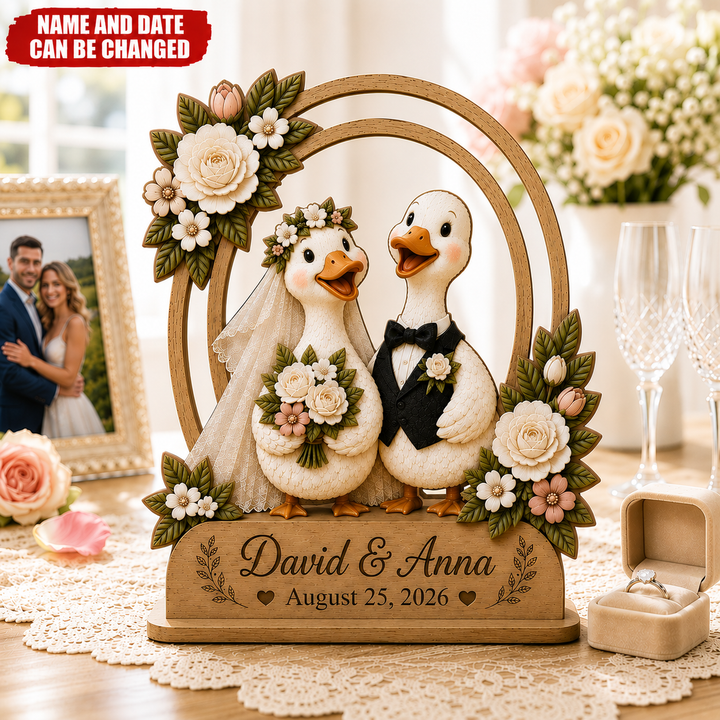 Personalized Goose Wedding Wooden Plaque - Gift for Couple, Custom Wedding, Wedding Anniversary Gift (Copy)