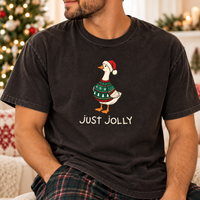 Jolly and Pregnant & Just Jolly Christmas Goose Couple Tees