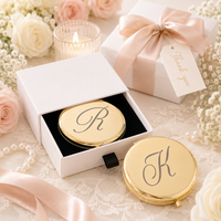Personalized Compact Mirror for Bridesmaids, Engraved Pocket Makeup Mirror, Custom Name Wedding Party Favor