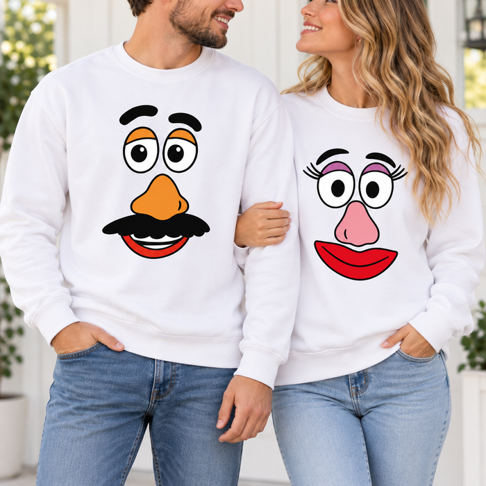 Funny Face Couple Sweatshirt & Hoodie – Matching Couple Gift