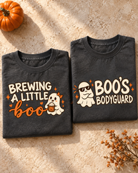 Brewing a Little Boo & Boo’s Bodyguard Minimal Comfort Colors Tees