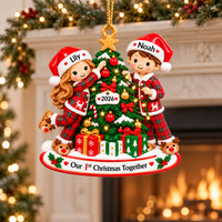Personalized Pajama Couple Christmas Ornament – Our 1st Christmas Together
