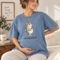 Funny Fish Pregnancy Couple Shirts for Expecting Parents, Matching Mom Dad Tees, Pregnancy Announcement Gift