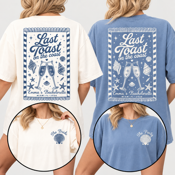 Last Toast on the Coast Bachelorette Shirt, Custom Beach Bach Tee, Coastal Bridal Party Gift