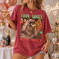 Bride Feral Raccoon Comfort Colors Shirt – Christmas Bachelorette Tee